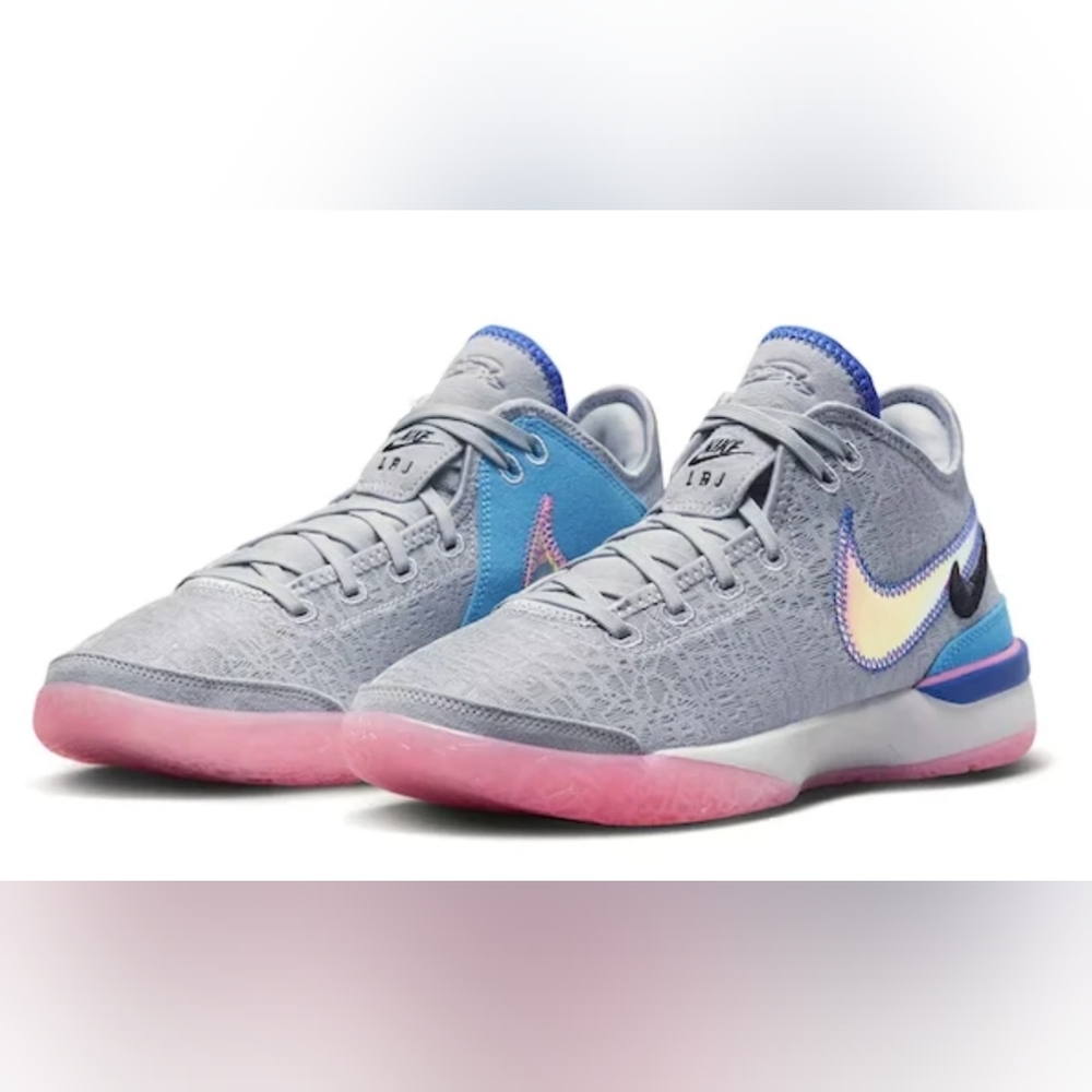 Nike LeBron James NXXT Gen Shoes - Wolf Grey / Pink Spell / Hyper Royal - Picture 3 of 5